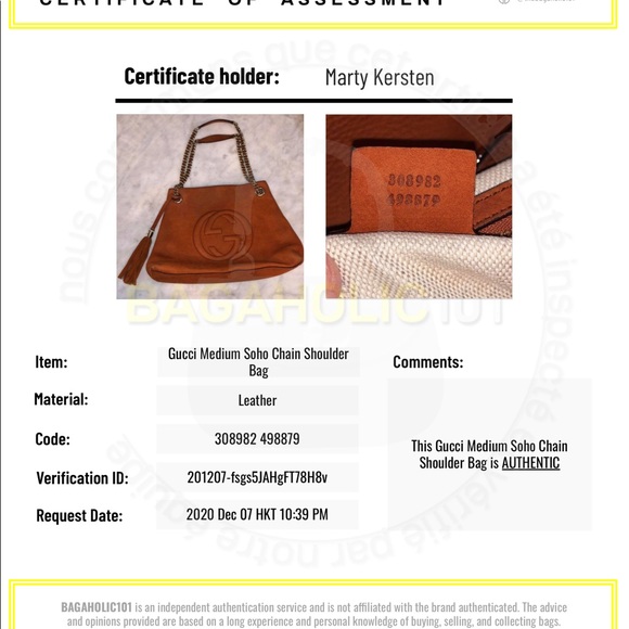 GUCCI SOHO NUBUCK RUST ORANGE CHAIN SHOULDER BAG - Picture 13 of 16